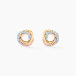 Boucles D'oreilles Puces Amaiur Or Tricolore Oxydes De Zirconium - Puces Femme | Marc Orian