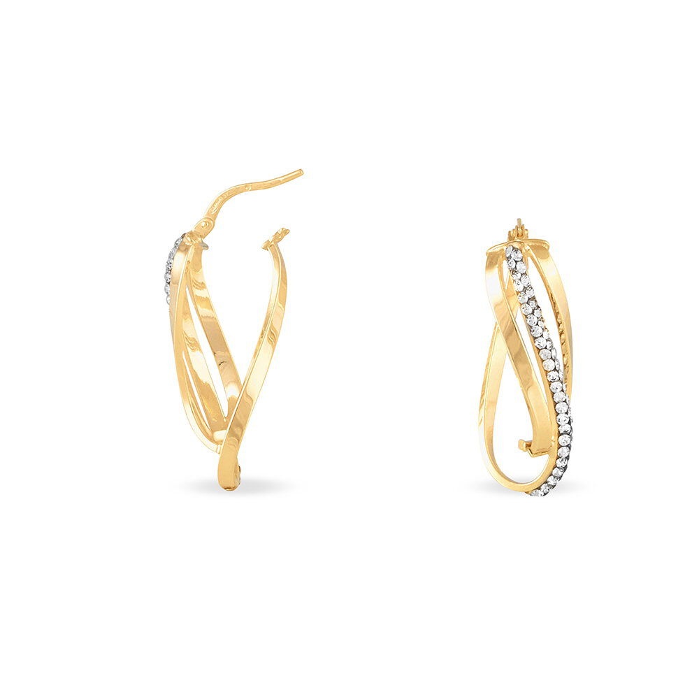 Cr&eacute;oles Hilharriette Or Jaune Strass - Cr&eacute;oles Femme | Marc Orian