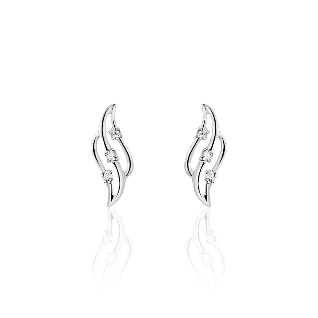 Boucles D'oreilles Puces Marnie Or Blanc Diamant - Pendantes Femme | Marc Orian
