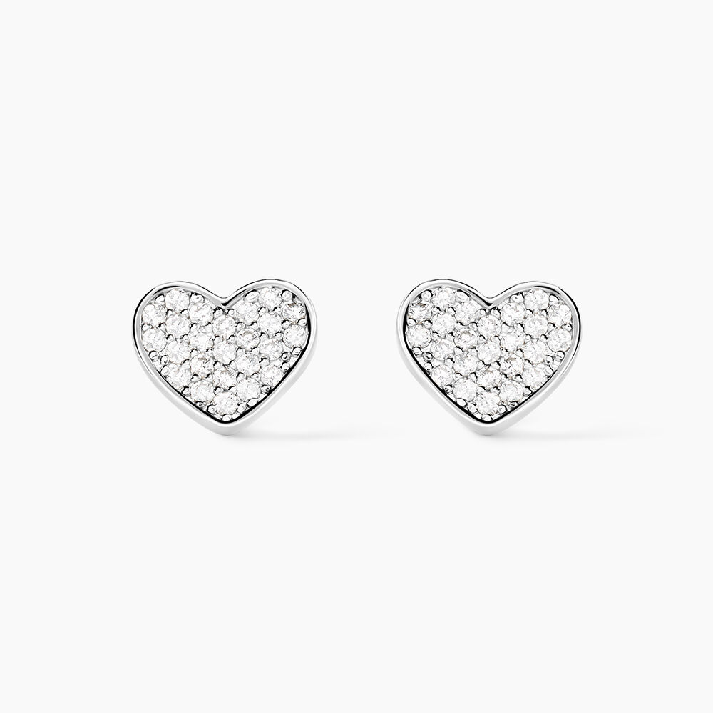 Boucles D'oreilles Puces Esperanza Argent Blanc Oxyde De Zirconium - Puces Femme | Marc Orian