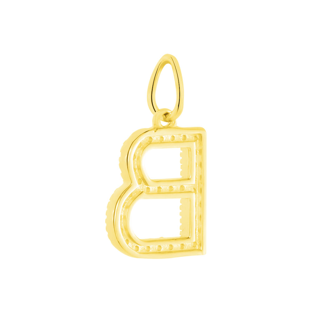 Pendentif Lettre B Or Jaune Oxyde - Pendentifs Famille | Marc Orian