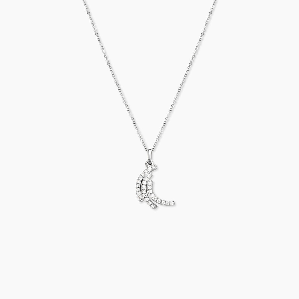 Collier Augustus Argent Blanc Oxyde De Zirconium - Colliers avec pierres Femme | Marc Orian
