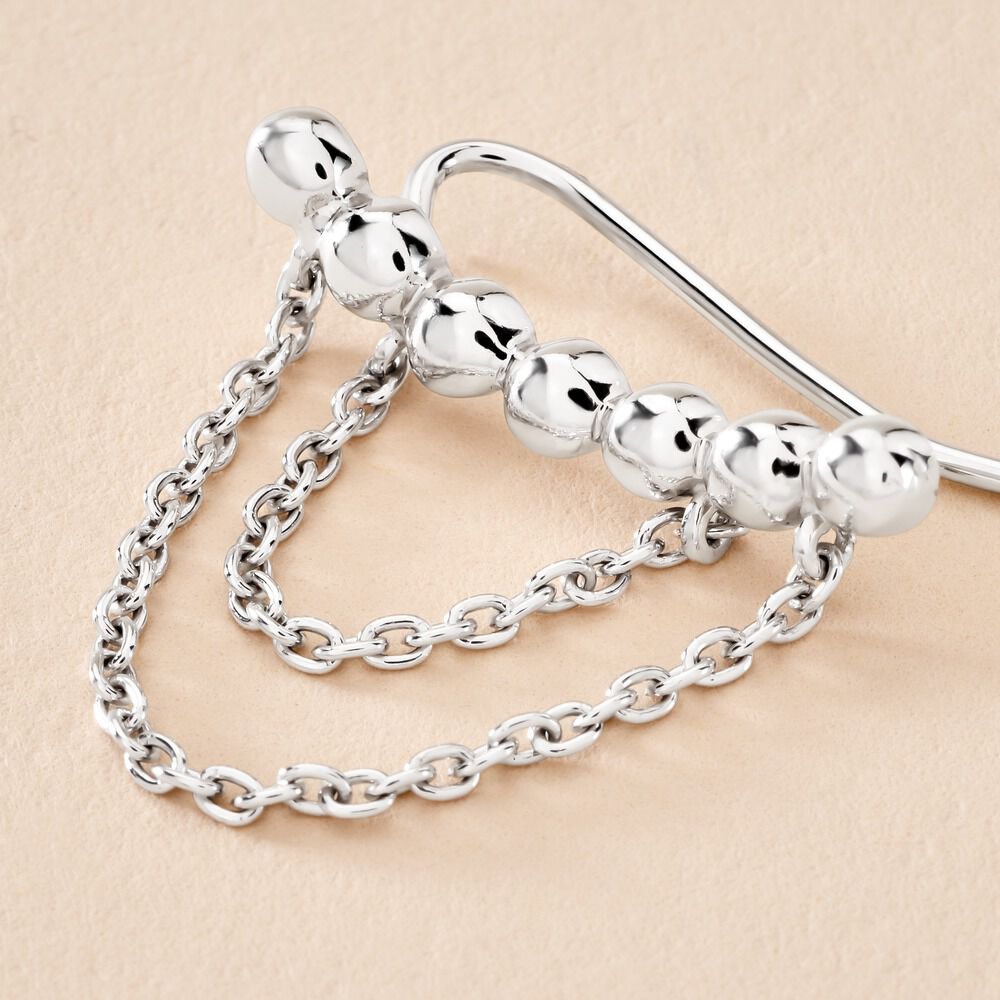 Bijou D'oreille Unitaire Kaori Argent Blanc - Piercings d'oreilles Femme | Marc Orian