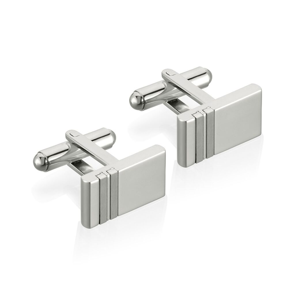 Boutons De Manchette Acier Blanc Moritz - Boutons de manchette Homme | Marc Orian