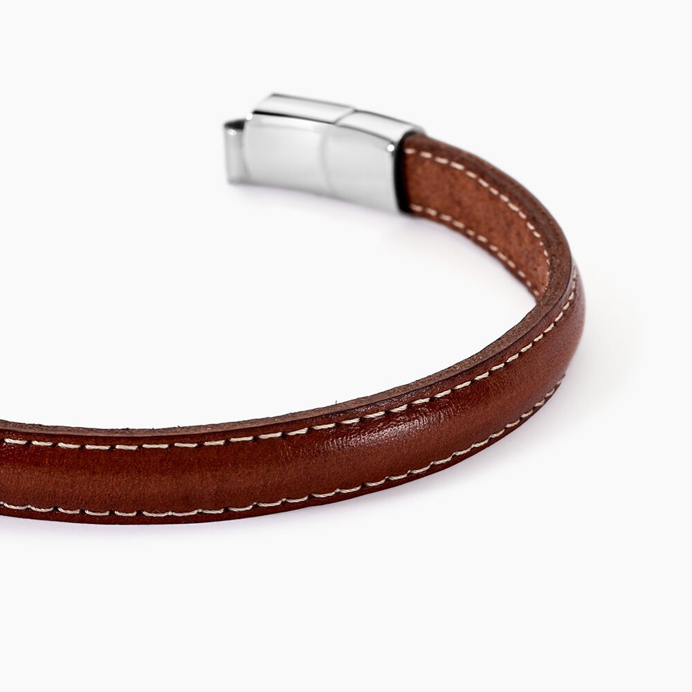 Bracelet Jourdan Rupert Cuir Marron - Bijoux Homme | Marc Orian