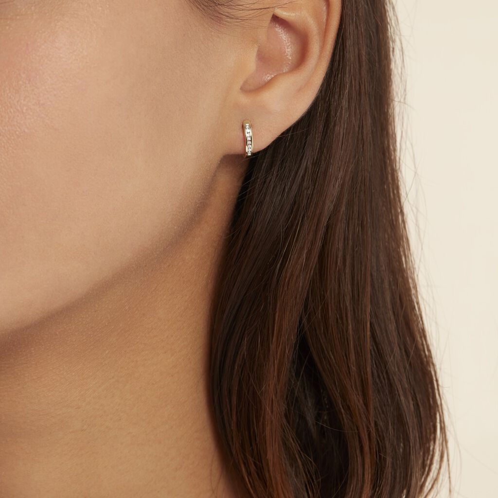 Créoles Or Jaune Aaren Diamants - Boucles d'oreilles Créoles Femme | Marc Orian