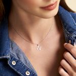 Pendentif Ionia Lettre Or Blanc - Pendentifs Famille | Marc Orian