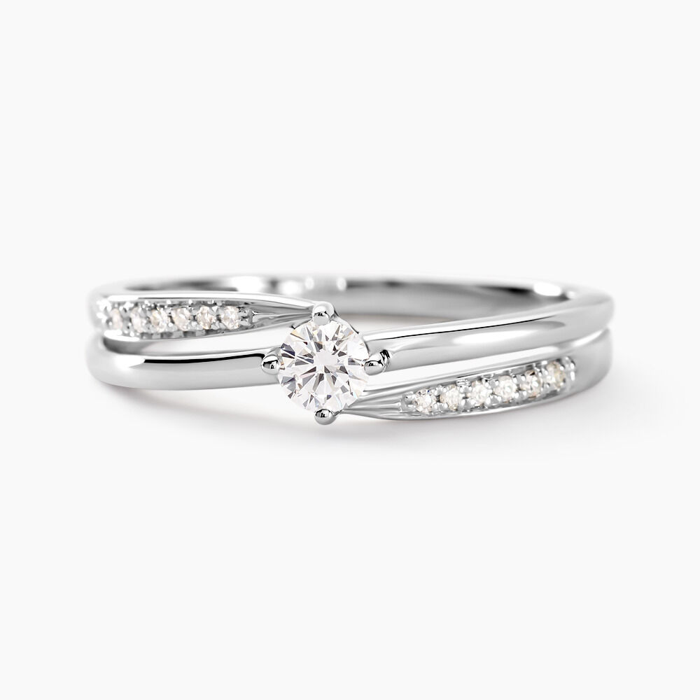 Bague Selene Or Blanc Diamant - Solitaires Femme | Marc Orian