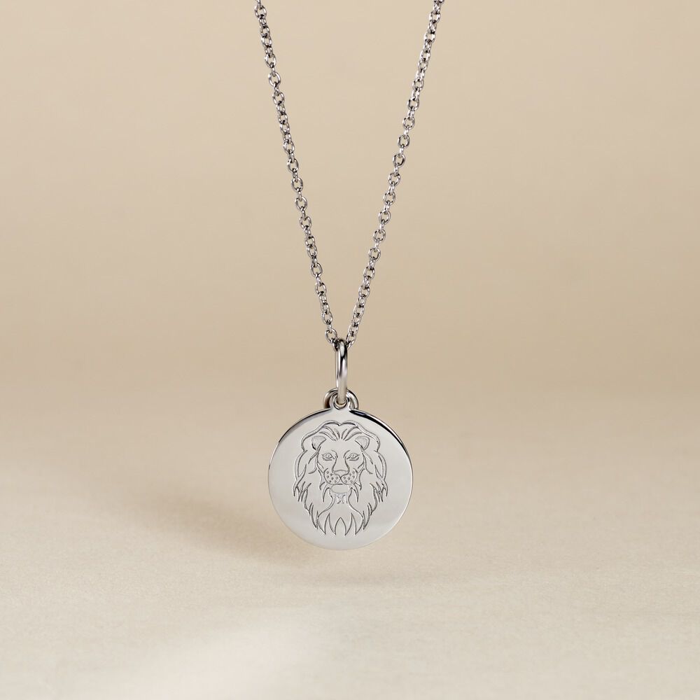 Pendentif Zodiaque Rond Argent Blanc - Bijoux personnalis&eacute;s Famille | Marc Orian