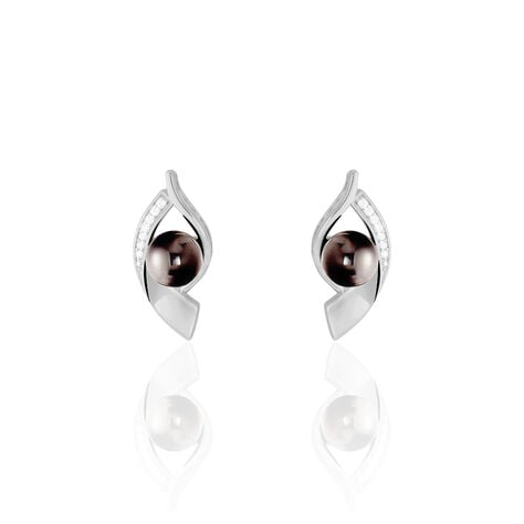 Boucles D'oreilles Pendantes Sharon Argent Blanc Céramique Et Oxyde - Pendantes Femme | Marc Orian