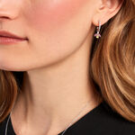 Cr&eacute;oles  Evasion Argent Blanc Pierre De Synthese Oxyde De Zirconium - Boucles d'oreilles pampille Femme | Marc Orian