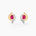 Boucles D'oreilles Puces Lydia Or Bicolore Rubis - Boucles d'oreilles mariage Femme | Marc Orian