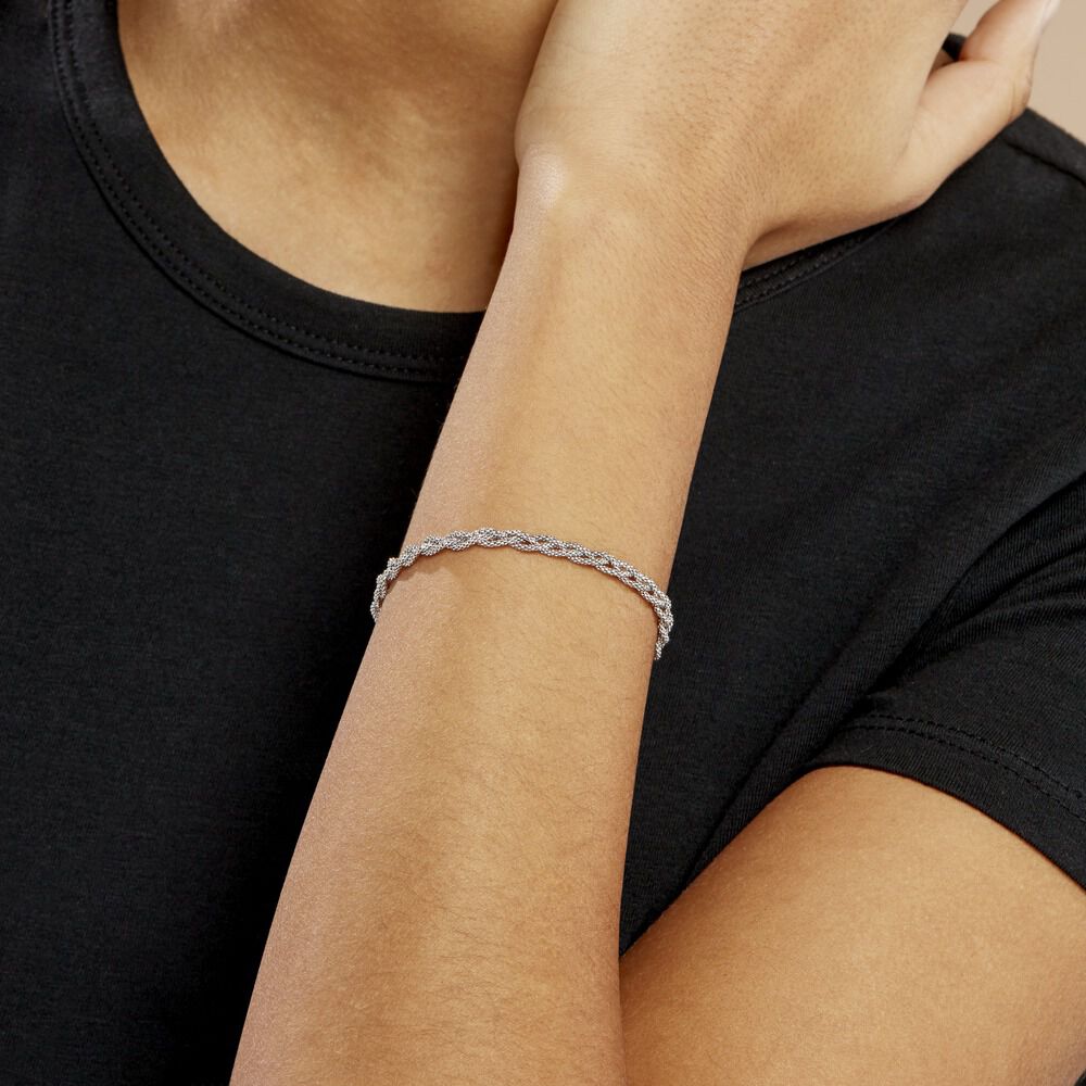 Bracelet Marie-angeline Maille Coreene Argent Blanc - Bracelets mailles Femme | Marc Orian