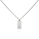 Collier Iefan Acier Blanc Oxyde De Zirconium - Colliers avec pierres Homme | Marc Orian