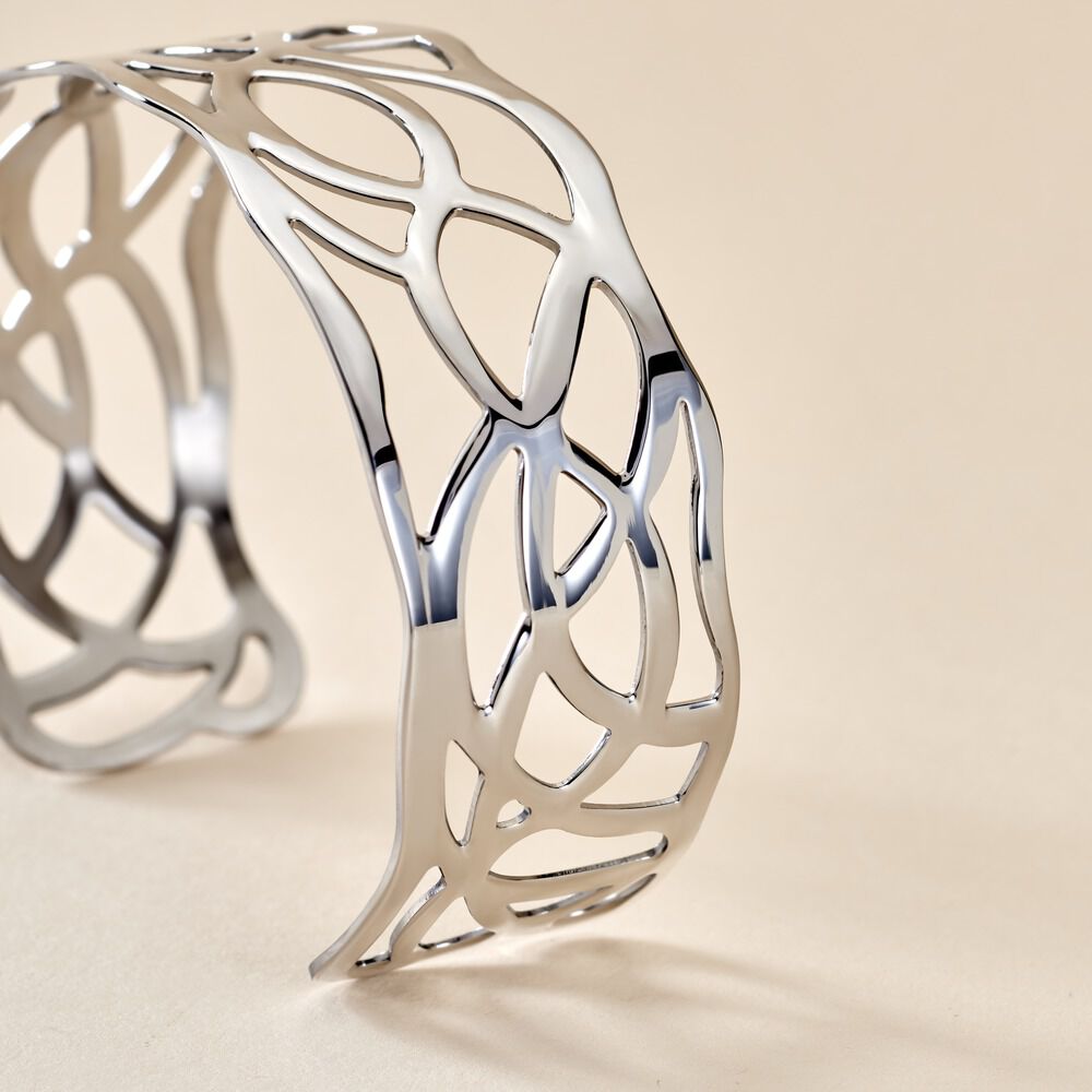 Bracelet Jonc Aelis Acier Blanc - Bracelets joncs Femme | Marc Orian