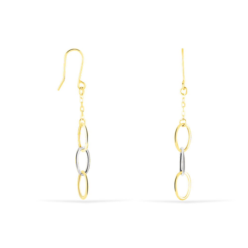 Boucles D'oreilles Pendantes Lucette Or Bicolore - Pendantes Femme | Marc Orian