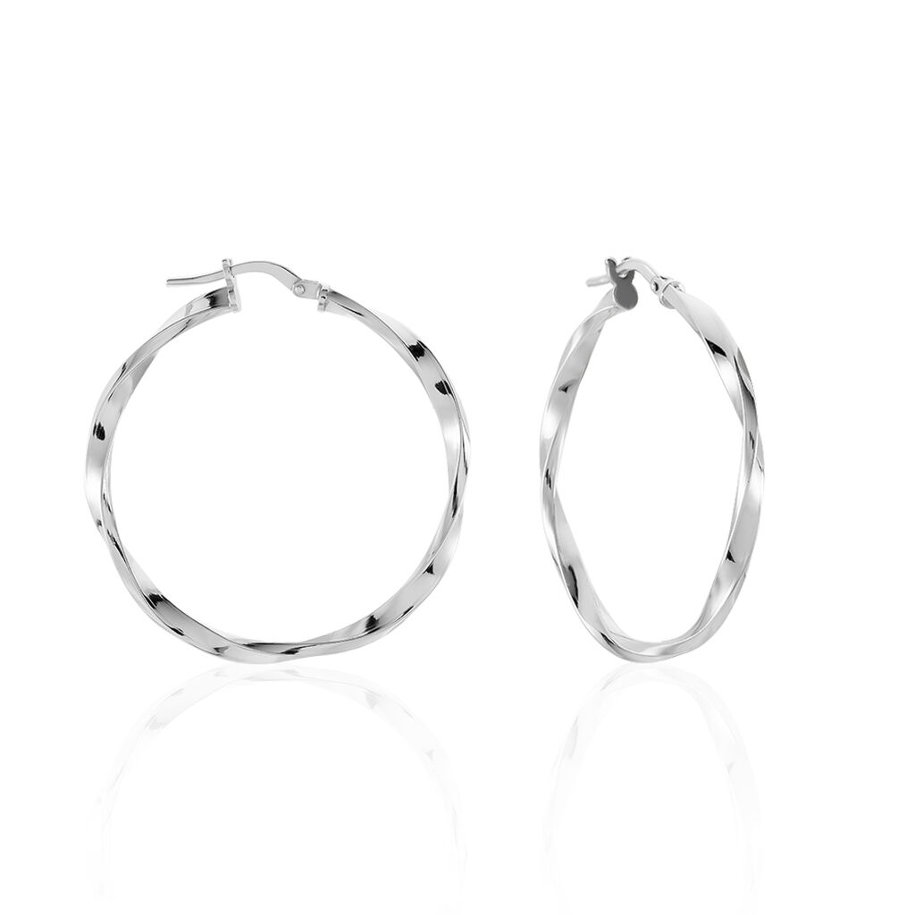 Créoles Argent Blanc Ires - Créoles Femme | Marc Orian