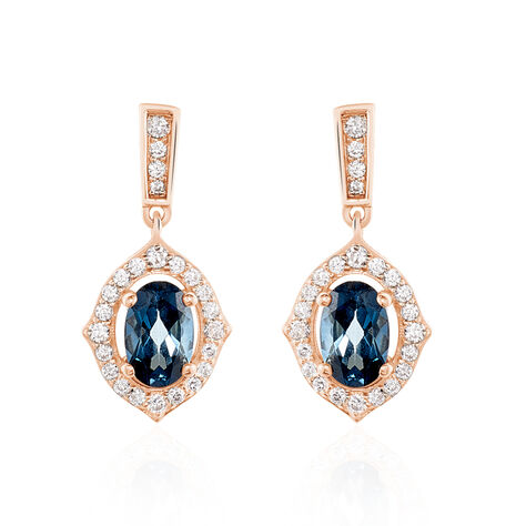 Boucles D'oreilles Pendantes Janna Or Rose Topaze Et Oxyde - Pendantes Femme | Marc Orian
