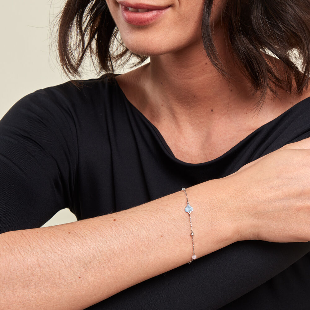 Bracelet Onelia Argent Blanc Cristal - Bracelets chaînes Femme | Marc Orian