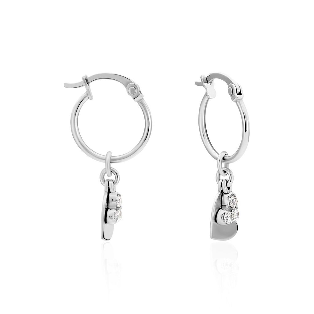 Cr&eacute;oles Salli Argent Blanc Oxyde De Zirconium - Cr&eacute;oles Femme | Marc Orian