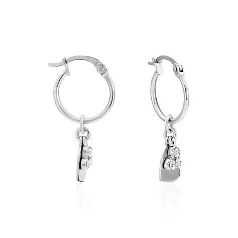 Cr&eacute;oles Salli Argent Blanc Oxyde De Zirconium - Cr&eacute;oles Femme | Marc Orian