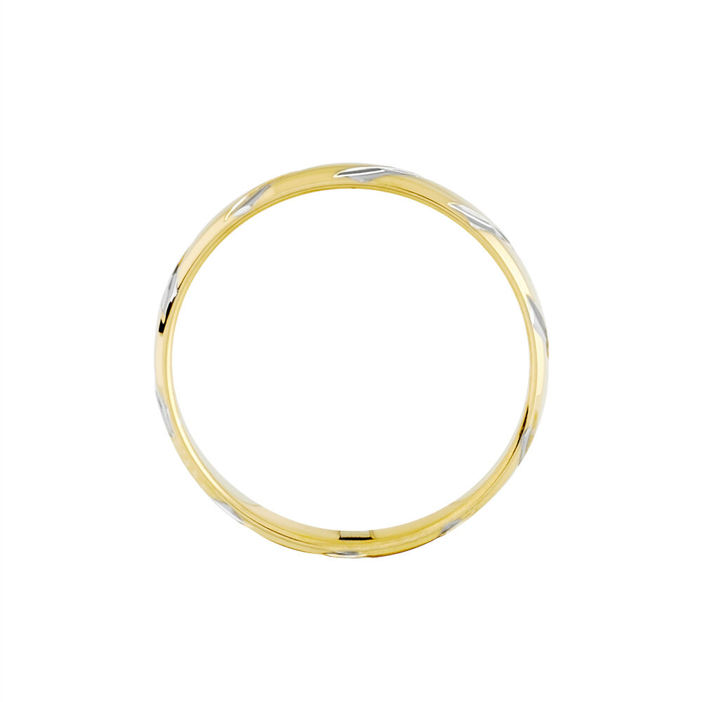Alliance Strie Fantaisie Demi Jonc Classique Or Bicolore - Alliances duo Unisex | Marc Orian