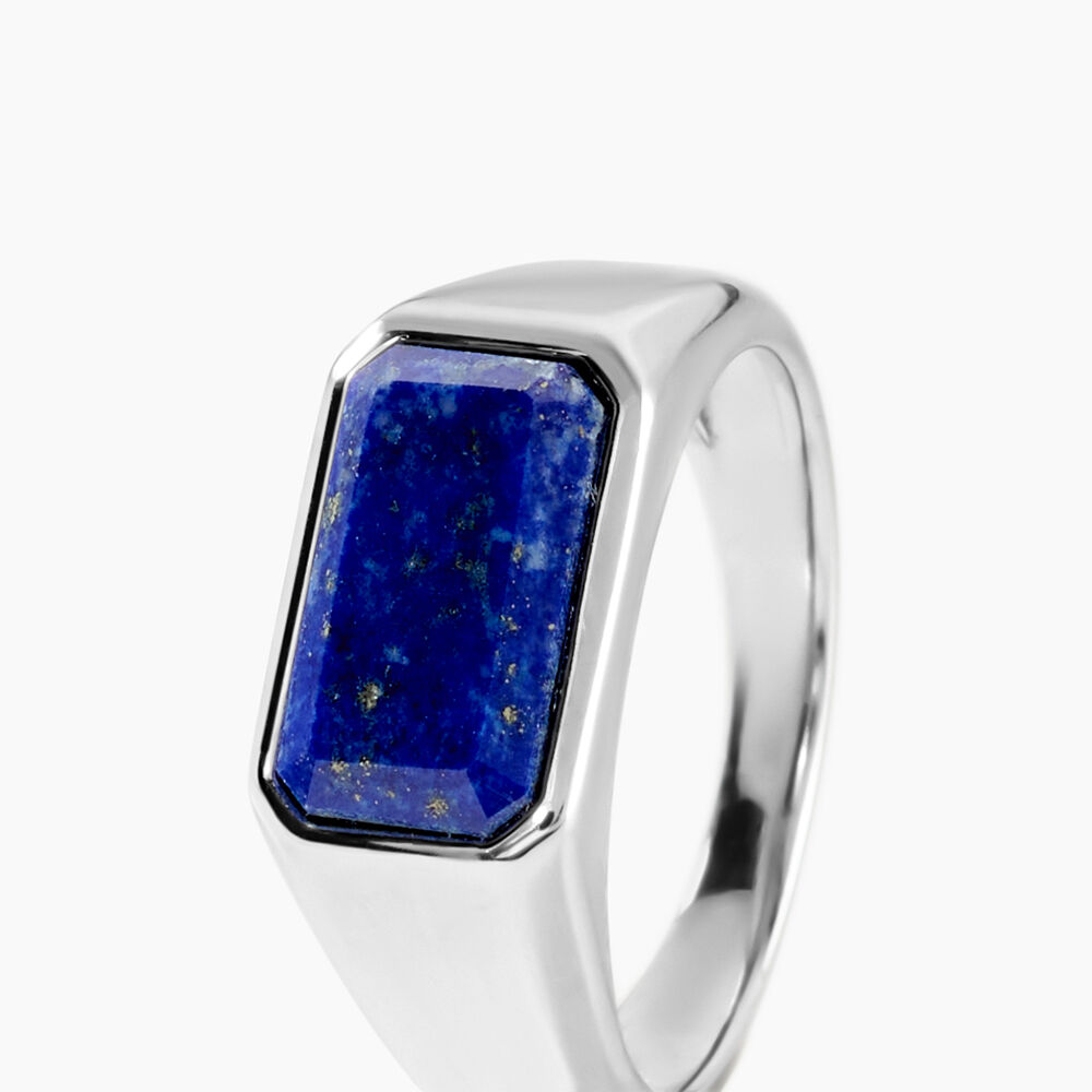 Chevali&egrave;re Stones Argent Blanc Lapis Lazuli - Chevali&egrave;res Homme | Marc Orian