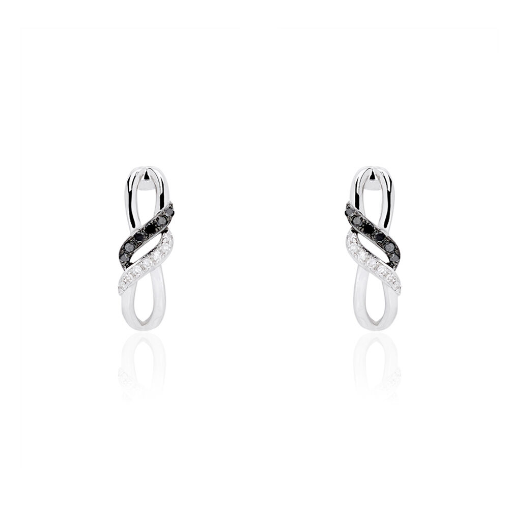 Boucles D'oreilles Puces Aline Or Blanc Diamant - Puces Femme | Marc Orian