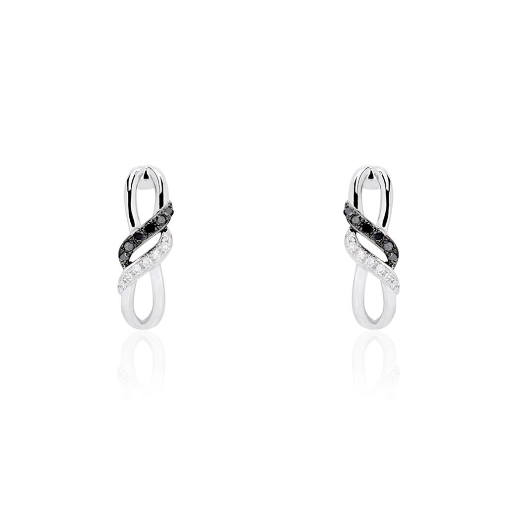 Boucles D'oreilles Puces Aline Or Blanc Diamant - Puces Femme | Marc Orian