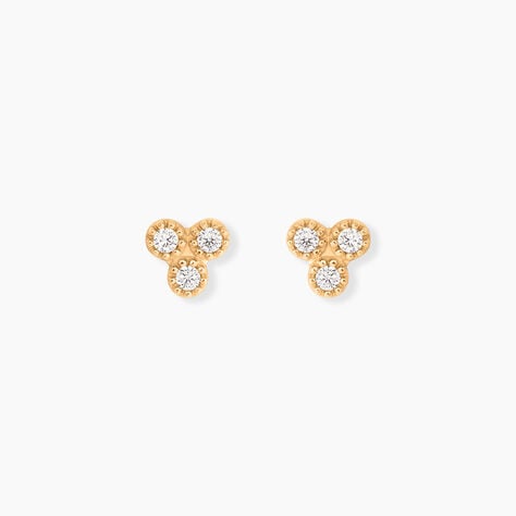 Boucles D'Oreilles Puces La&iuml;la Plaqu&eacute; Or Jaune Oxyde De Zirconium - Puces Femme | Marc Orian