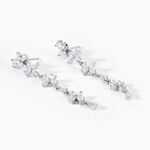 Boucles D'Oreilles Pendantes Feeria Argent Blanc Oxyde De Zirconium - Pendantes Femme | Marc Orian