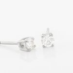 Boucles D'oreilles Puces Or Blanc Victoria Diamants - Puces Femme | Marc Orian