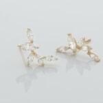 Boucles D'oreilles Barrettes Youssa Barrettes 5 Or Jaune Oxydes - Pendantes Femme | Marc Orian