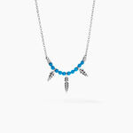 Collier Lottie Argent Blanc Turquoise - Colliers avec pierres Femme | Marc Orian