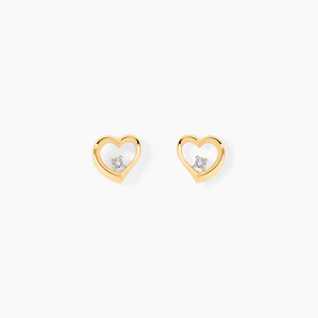 Boucles D'Oreilles Puces Erastus Or Jaune Diamant - Puces Femme | Marc Orian