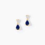 Boucles D'Oreilles Puces Porfirio Or Jaune Saphir Diamant - Boucles d'oreilles mariage Femme | Marc Orian