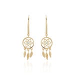 Boucles D'oreilles Pendantes Attrape Reves Plaque Or Pierre - Pendantes Femme | Marc Orian