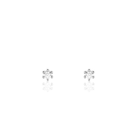 Boucles D'oreilles Puces Allison Argent Blanc Oxyde De Zirconium - Puces Femme | Marc Orian