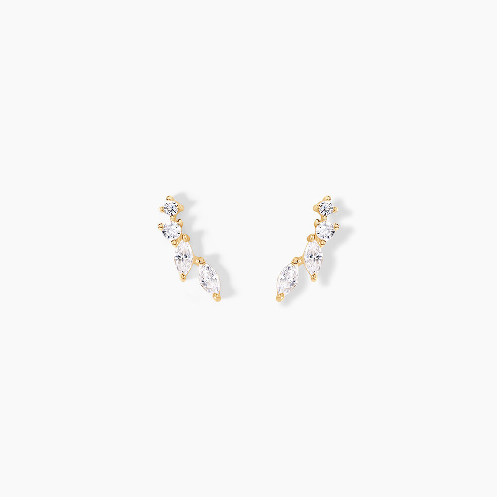 Boucles D'oreilles Puces Iuliana Or Jaune Oxyde De Zirconium - Puces Femme | Marc Orian