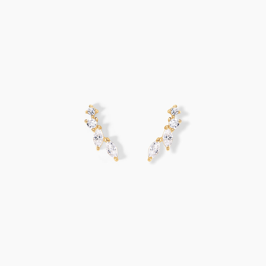Boucles D'oreilles Puces Iuliana Or Jaune Oxyde De Zirconium - Puces Femme | Marc Orian