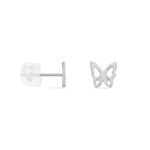 Boucles D'oreilles Puces Filippa Papillon Or Blanc - Puces Femme | Marc Orian