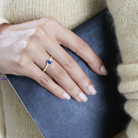 Bague Solitaire Ludmilla Or Jaune Saphir Et Diamant - Bagues Solitaire Femme | Marc Orian