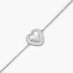 Bracelet C&oelig;ur Ardent Argent Blanc - Bracelets fantaisie Femme | Marc Orian