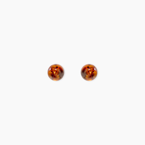Boucles D'oreilles Puces Argent Blanc Brunhilld Ambre - Puces Femme | Marc Orian