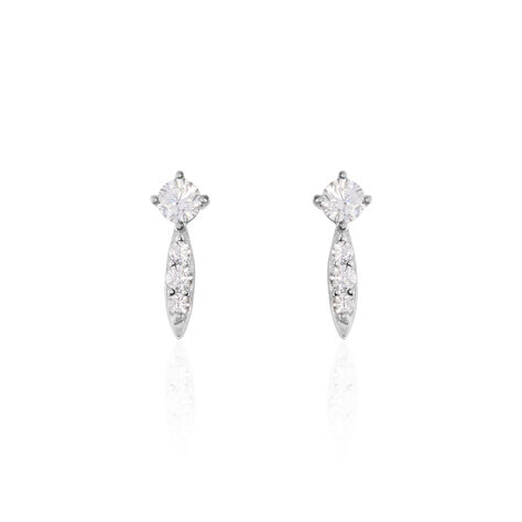 Boucles D'oreilles Puces Bormana Argent Blanc Oxyde De Zirconium - Puces Femme | Marc Orian