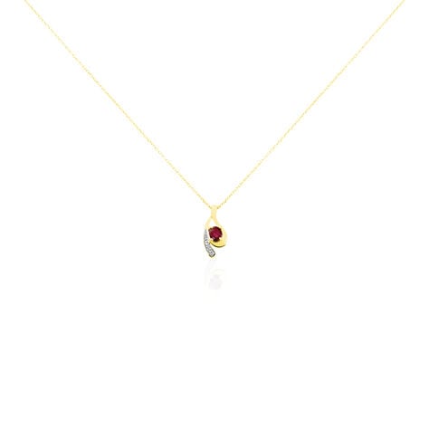 Collier Sagesse Or Jaune Rubis Et Diamant - Colliers avec pierres Femme | Marc Orian