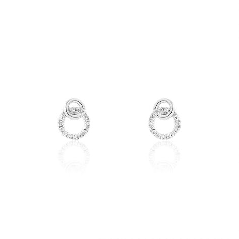 Boucles D'oreilles Puces Mahaut Or Blanc Diamant - Boucles d'oreilles pierres précieuses Femme | Marc Orian