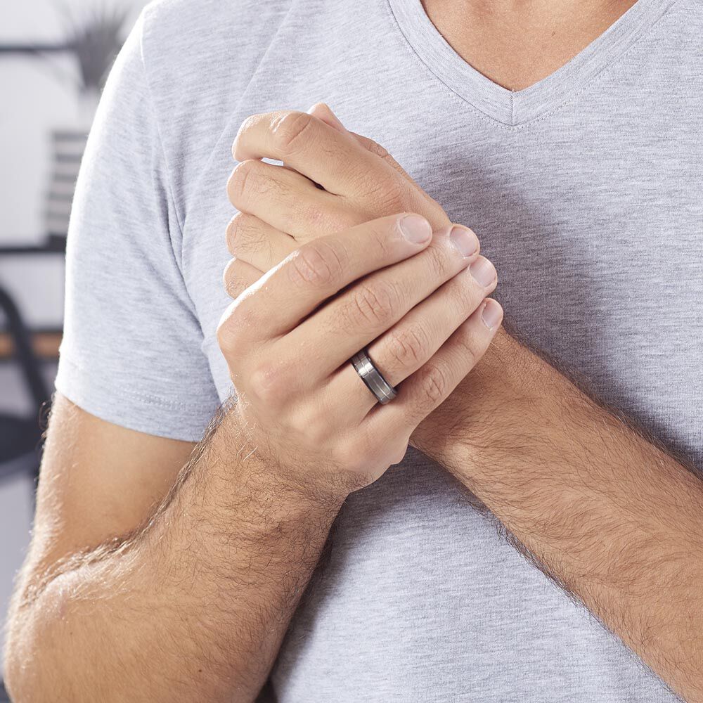 Bague Acier Noir - Bijoux fantaisie Homme | Marc Orian