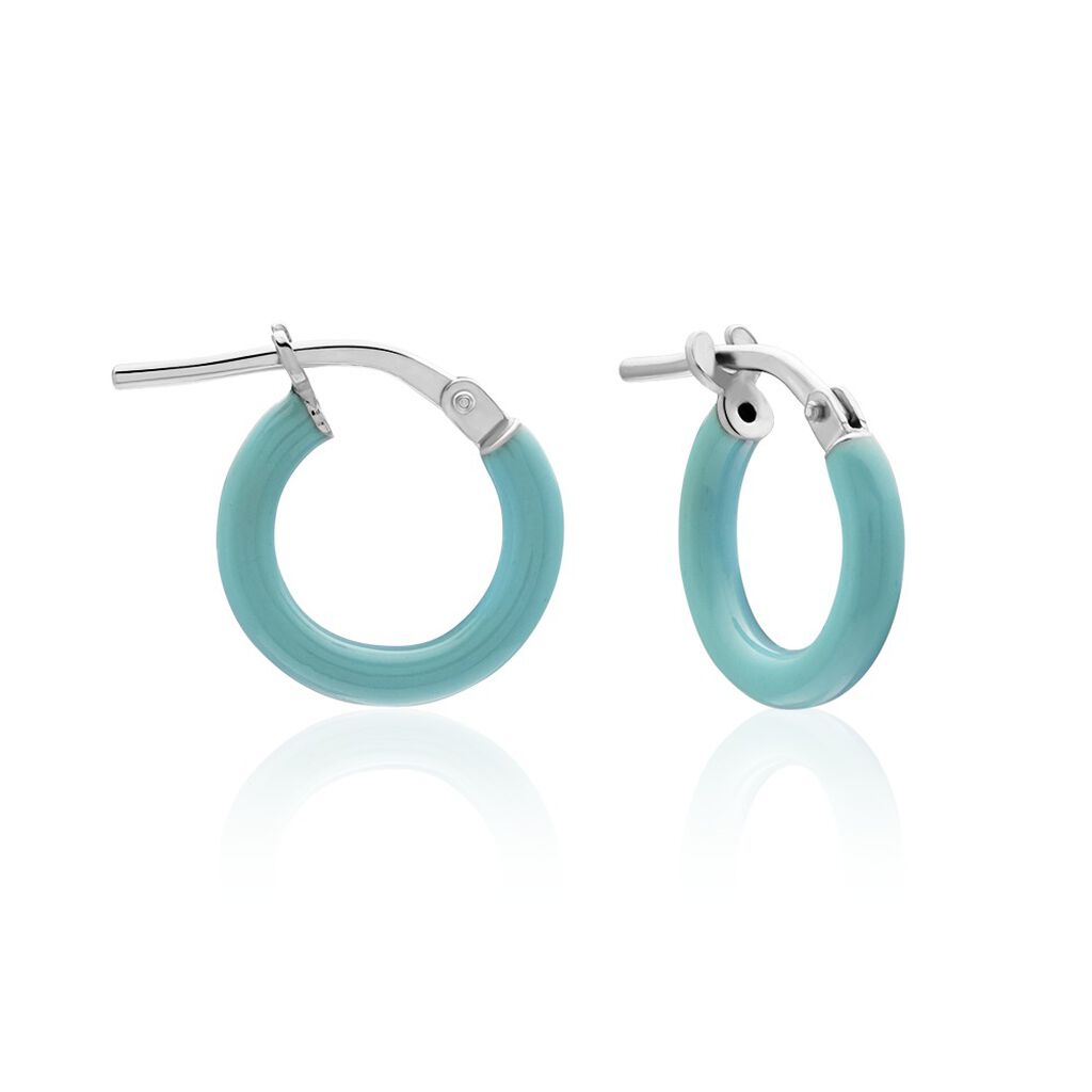 Créoles Argent Blanc Sadia - Créoles Femme | Marc Orian