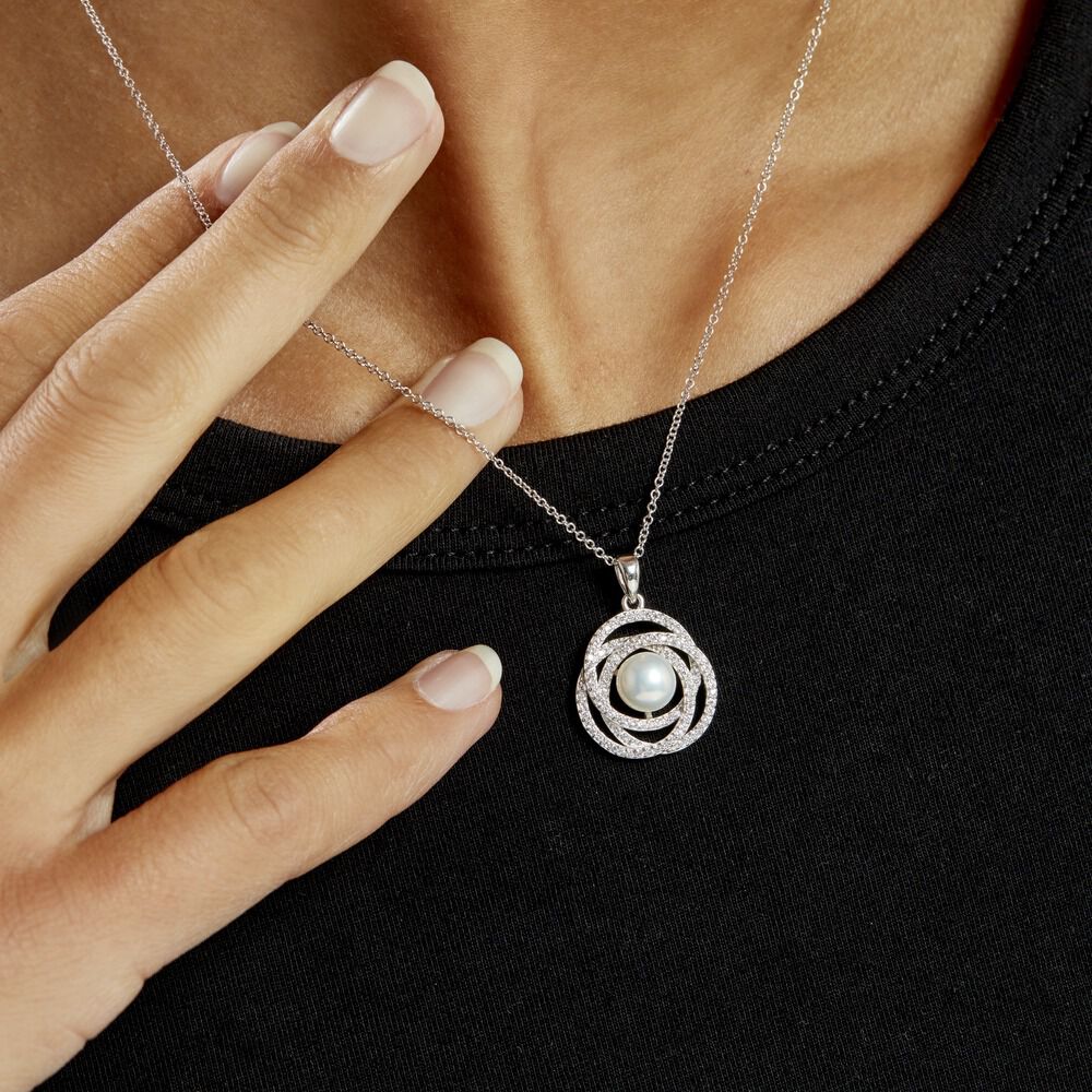Collier Matilda Argent Blanc Perle De Culture Et Oxyde De Zirconium -  Femme | Marc Orian